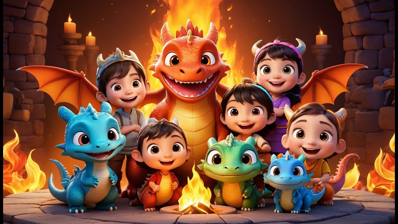 Eight Little Dragons Breathing Fire | Magical Counting and Fantasy Song for Kids | Preschool