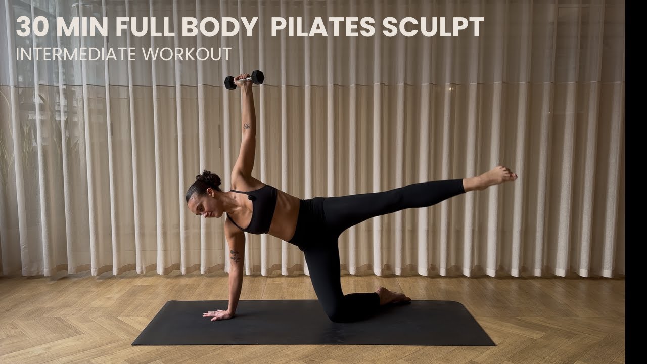 30 MINUTE FULL BODY PILATES SCULPT | One Hand Weight | At Home Workout