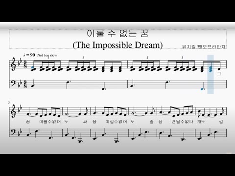 뮤지컬 넘버 악보 영상, 이룰 수 없는 꿈, 맨오브라만차, 서일문화예술고 뮤지컬연기과, 뮤지컬 넘버 배우기