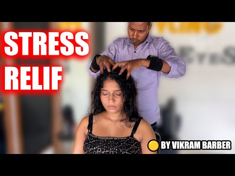 Head Massage for Stress Relief | Indian ASMR Sounds on the Go.#asmr #vikram
