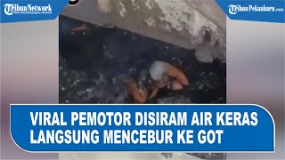 Download Lagu Baju Berasap, Pria Pemotor Ini Langsung Mencebur ke Got Setelah Disiram Air Keras Oleh OTK MP3