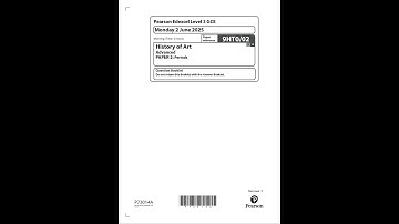 2025 Pearson EDEXCEL A Level History Of Art Paper 2 9ht0 02 Periods