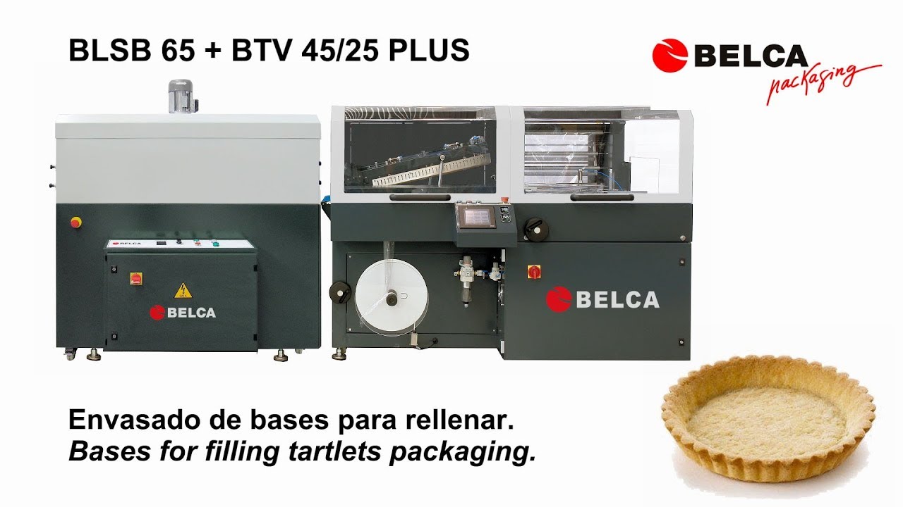 Envasado retráctil en dos etapas de bases de tartaletas listas para rellenar.