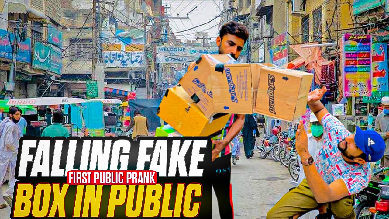 Fake Falling Box Prank - public prank |😱 funny video | 😂🤣