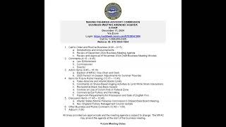 Marine Fisheries Advisory Commission Meeting - December 17, 2024