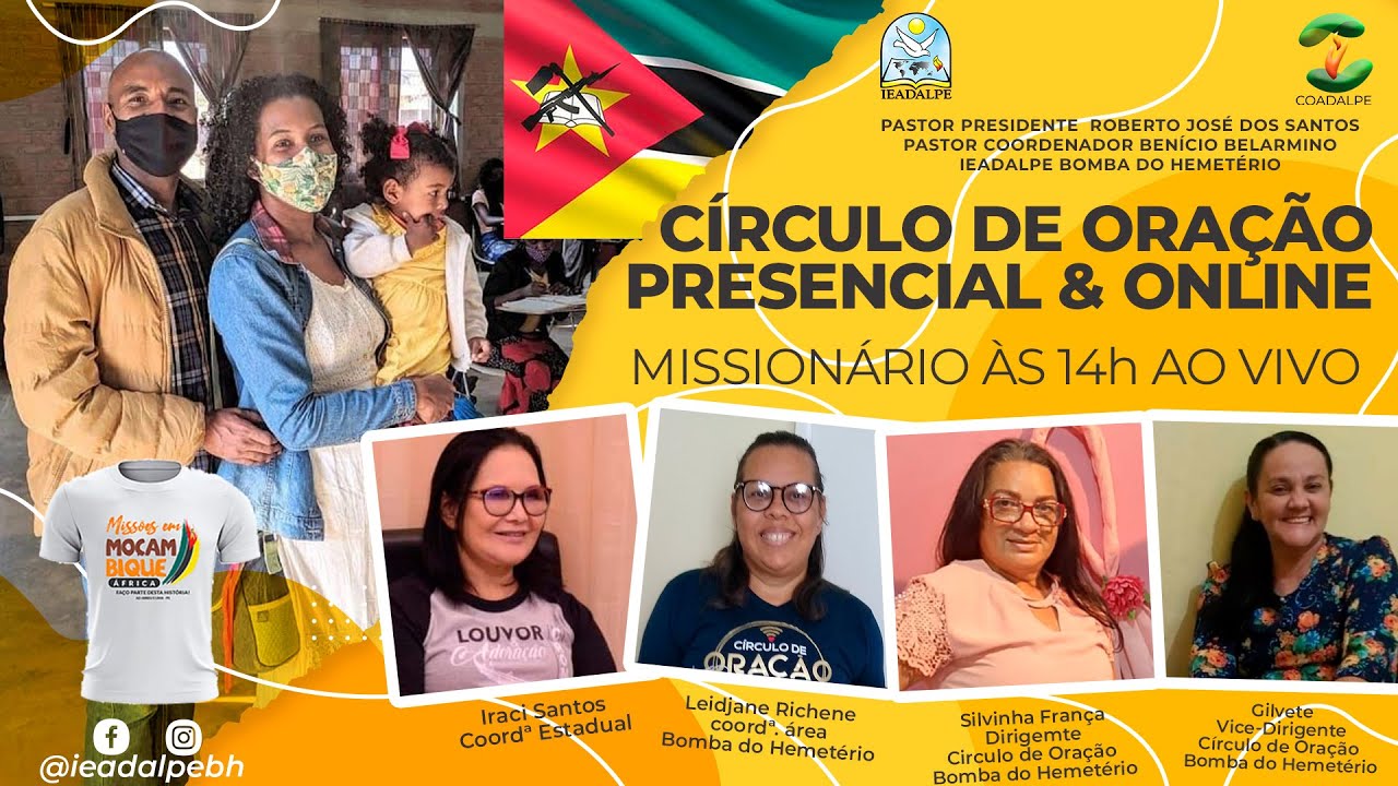 Círculo de Oração Missionário Ao Vivo às 14h - 13-08-2021 IEADALPE ...