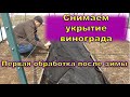 Первая обработка винограда. Снятие сухого укрытия.