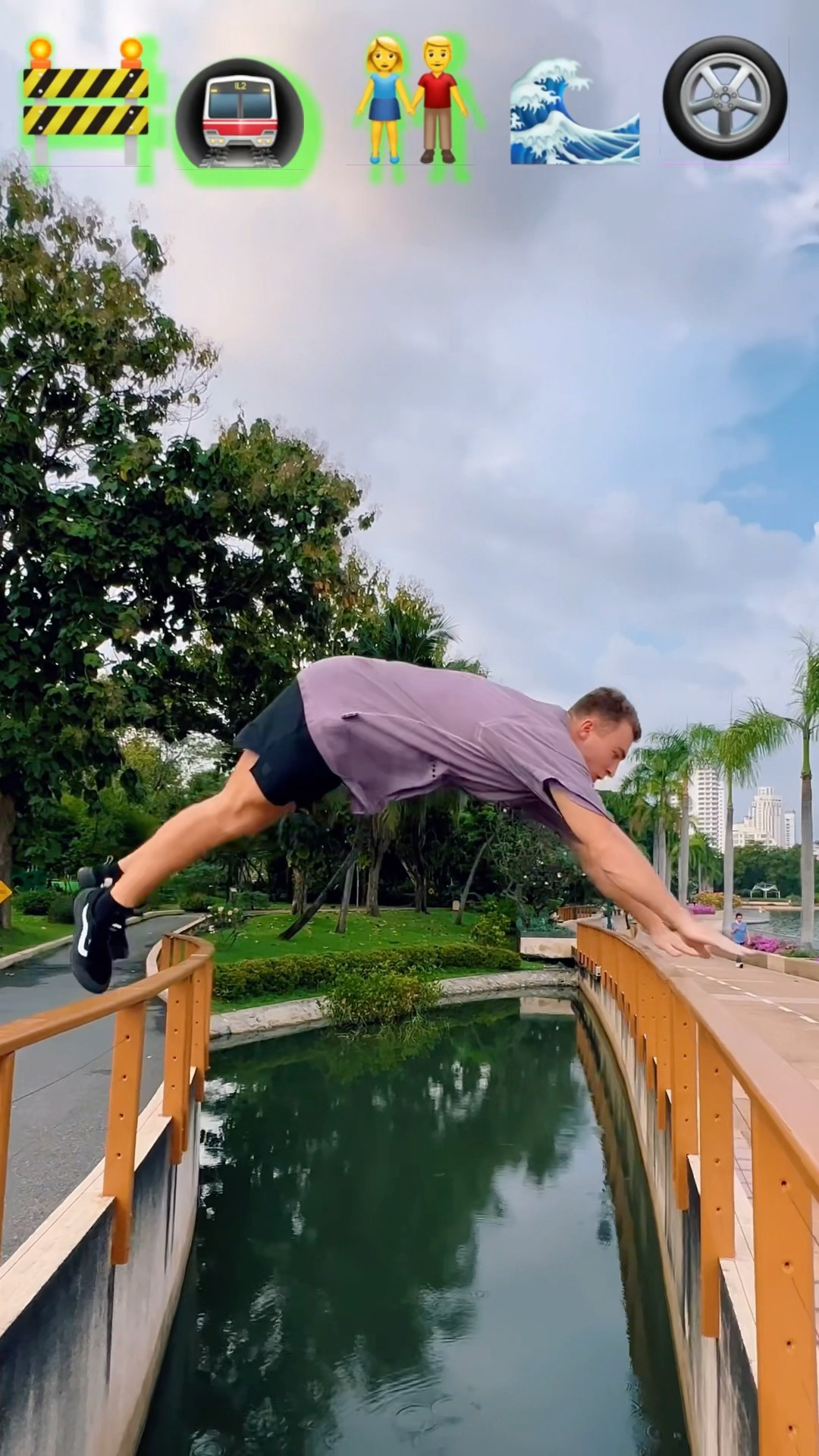 Stunts with Emojis pt.46??#kiryakolesnikov #prank #funny #comedy #stunt #parkour #flip