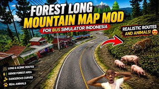 New Forest Long Map Mod For Bus Simulator Indonesia🏔️🇳🇵|Realistic Animals & Long Offroading Routes 🔥