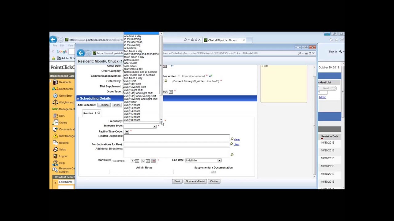 Entering a Dietary Supplement Order