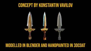 Low Poly Sword to Handpainted texture
