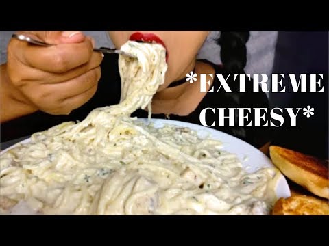 *EXTREME CHEESY PASTA ASMR* (ALFREDO SPAGHETTI CREAMY CHICKEN PASTA)MUKBANG먹방 NO TALKING