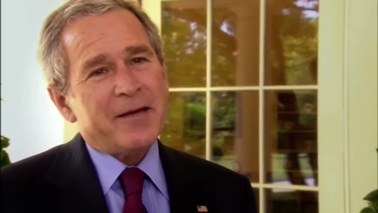 Queen Elizabeth meeting George W. Bush for the first time