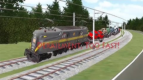 Train Sim Using Pennsylvania Railroad GG1 Carry Many Cars Got Derailment In Airport