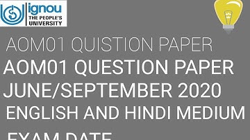 aom01 Question paper June/September 2020,aom01 question paper,