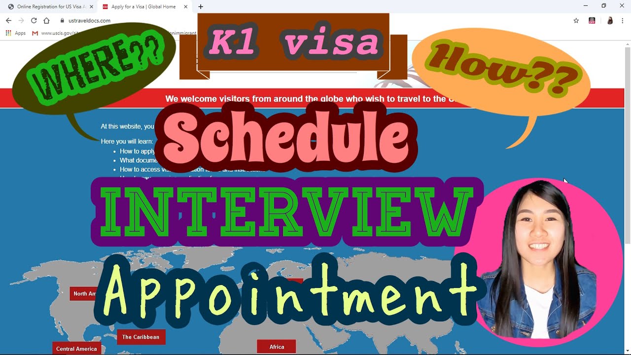 K1/FIANCEE VISA: Schedule Interview Appointment (ENGLISH SUBTITLE) - YouTube