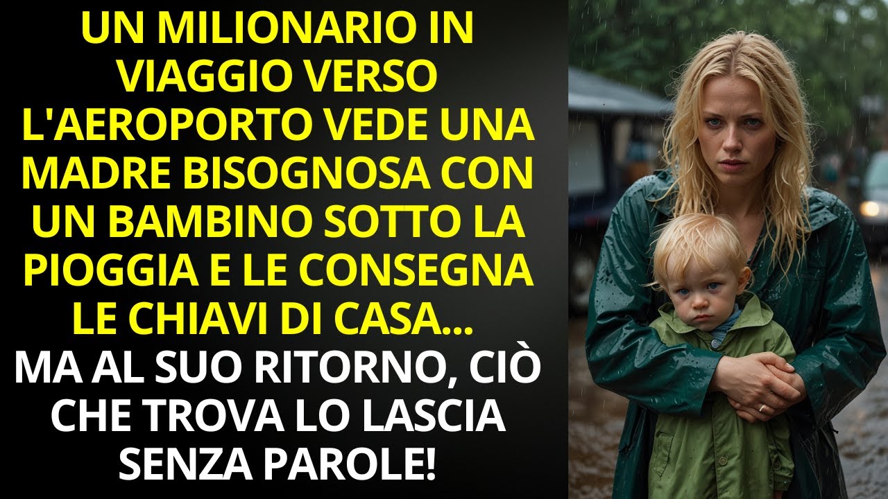 Milionario vede una madre con un bimbo sotto la pioggia e le dà le ...