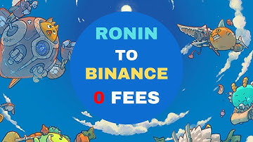 BIG NEWS : AXIE RONIN WALLET TO BINANCE WITH NO FEES (SLP DEPOSIT TUTORIAL)