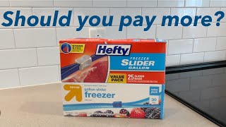 Hefty vs. Store Brand (Target) Freezer Bag Comparison: Should you pay more?