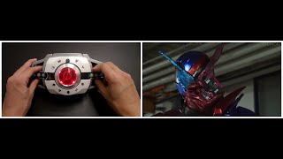 (skip to 0:28) 通りすがりの仮面ライダーだ.....変身! KamenRide: Build + Final Attack Ride: B-B-B-Build! 😈🐇⚙️💥