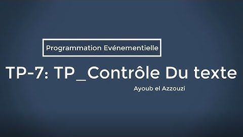 Programmation Événementielle-C# | TP-7 : Affichage du contenu d