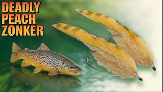 Best Streamer for BIG trout  - Peach Zonker Tutorial