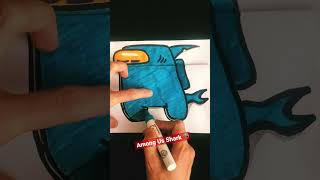 Drawing Among Us Shark Surprise Fold #shorts