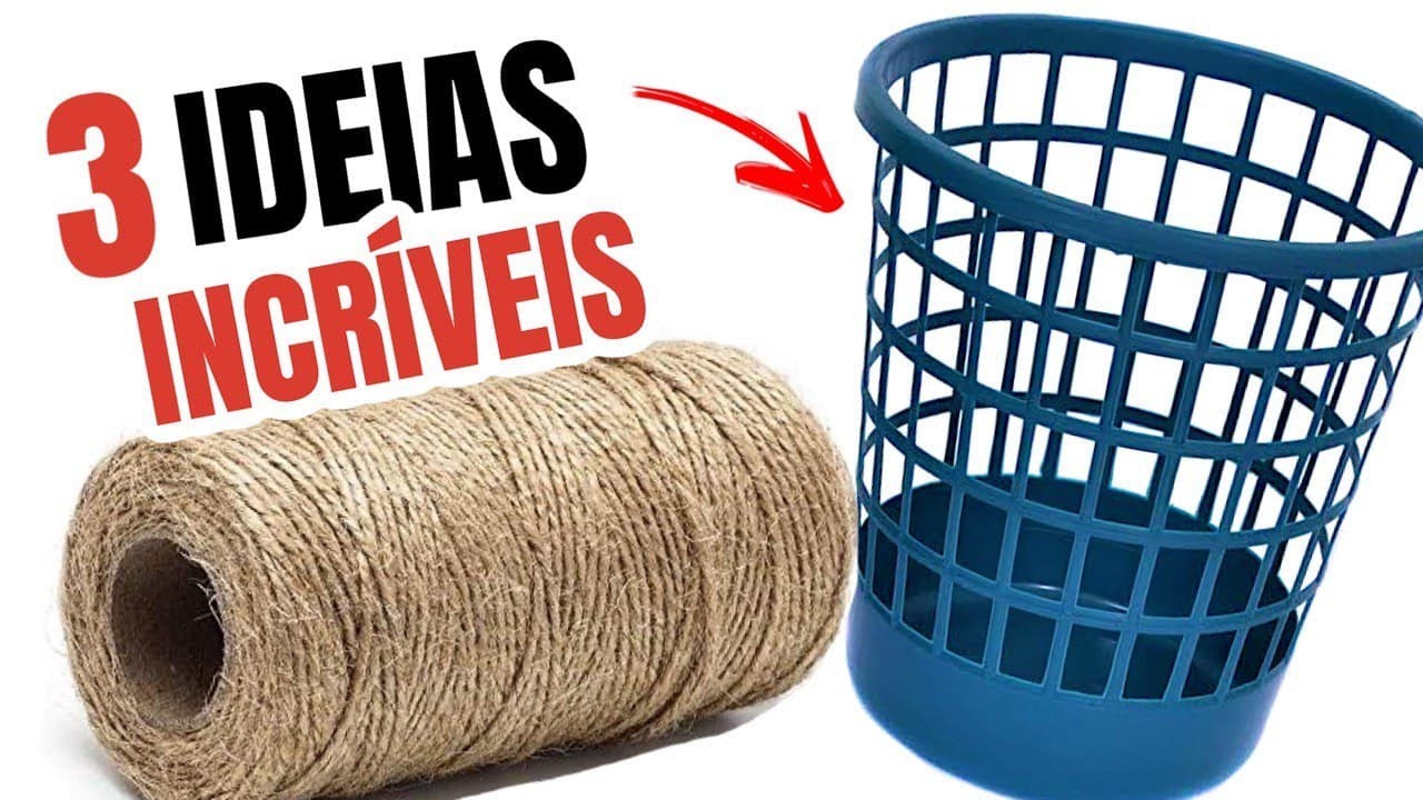 3 Idéias Incríveis com Corda de Sisal e balde de plástico| show de artesanato