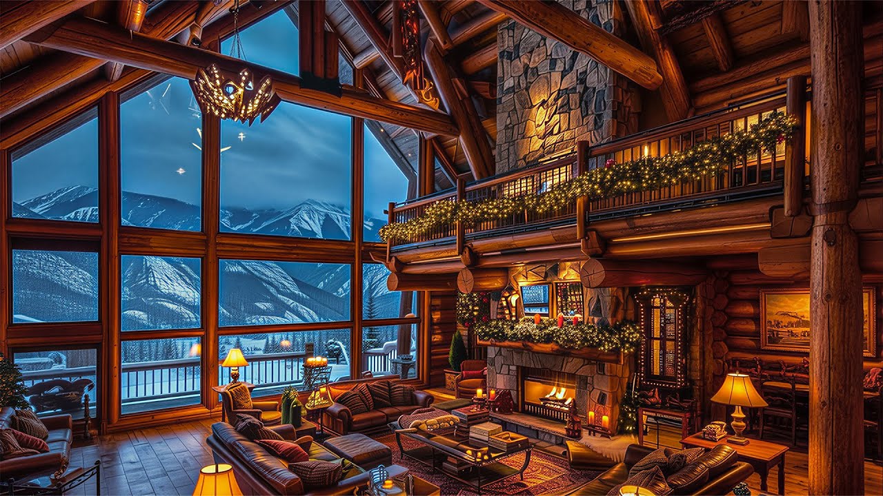 Cozy Cabin Interior in Winter ️ Peaceful Night Ambience - YouTube