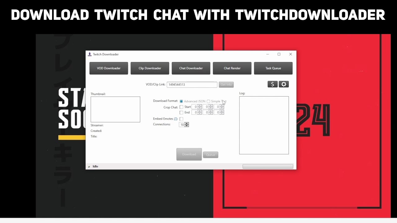 Download Twitch Chat with TwitchDownloader