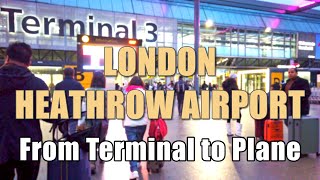 LONDON HEATHROW AIRPORT (LHR) TERMINAL 3 | Security check | Departure Hall | 4K 60 FPS 1st Person