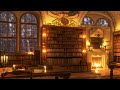 It&#39;s cold, so study in the warm classics library | fireplace sound
