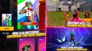 ROUND 6 NO FREE FIRE! LOJA MISTERIOSA CONFIRMADA COM ROUPAS E PASSE BARATO,ANGELICAL DE VOLTA E MAIS
