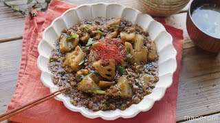 ピリ辛シャキシャキ。麻婆れんこん の レシピ 作り方