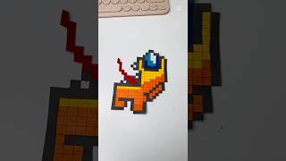 Among us Impostor ❤️🩷 mini Pixel Art Idea #drawing #art #pixelart #trend #amongus #impostor
