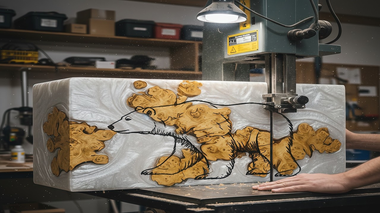 I Carved a Masterpiece! Polar Bear from Rare Burl Wood & Epoxy