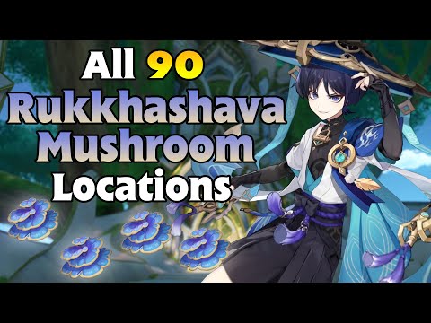 All 90 Rukkhashava Mushroom Locations | Wanderer Collei Ascension Material | Efficient Farming Route