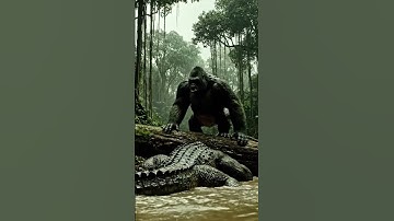 🦍 King Kong VS Giant Crocodile | Epic Survival Battle in the Deep Jungle 🌴⚡#KingKong #Crocodile