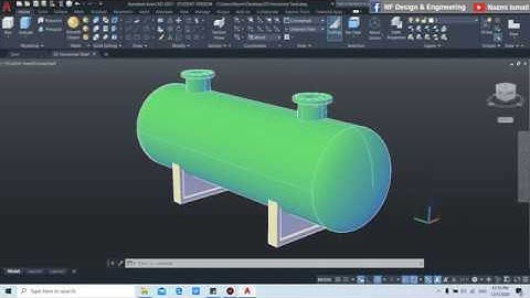 #080 I AutoCAD 3D Horizontal Tank Modeling I Nazmi Ismail