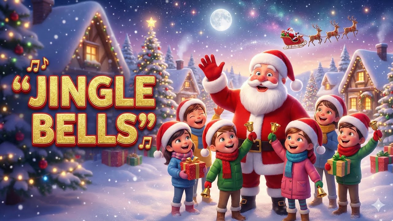 Jingle Bells 🔔 | Fun Christmas Song for Kids 🎅🎄| Nursery Rhyme | Santa ...