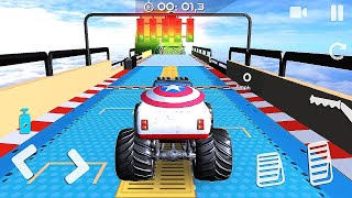 Monster Trucks Mega Ramp Impossible Super hero - Impossible 4x4 Car Driving - Android GamePlay screenshot 1