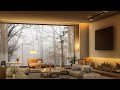 Cloudy spring day in cozy forest  bedroom with relaxing jazz piano  music for working and study