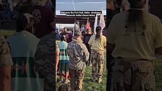 Fort Halls, Annual Sho-Ban Indian Fesival. Fort Hall Veterans Organization brings in the colors.