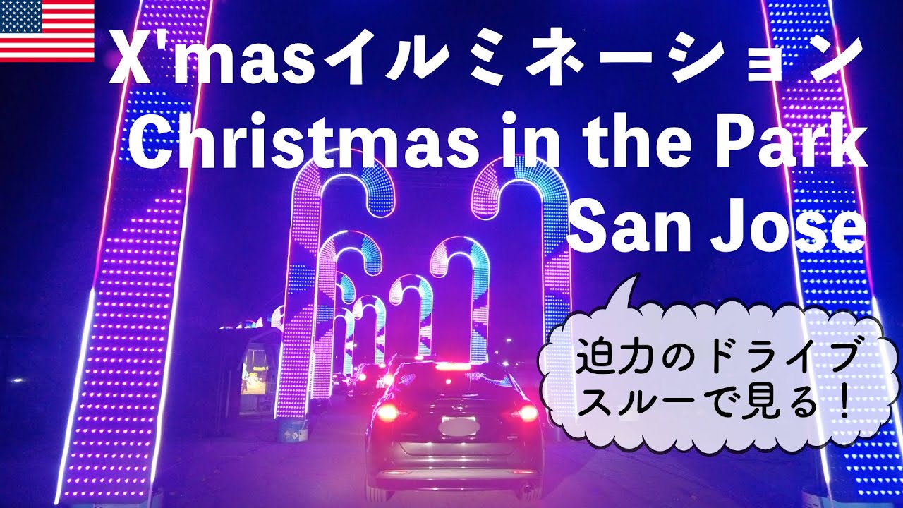 サンノゼ San Jose 「Christmas in the Park」ドライブスルーX'masイルミネーション2021 🎄 drive