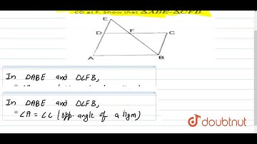 The side AD of parallelogram ABCD is produced to a point E. BE intersects CD at F. Show that `Delta