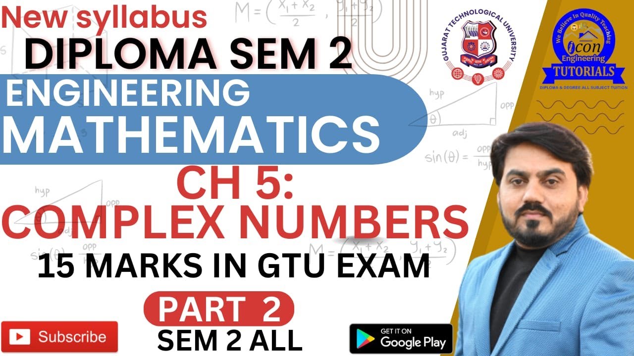 COMPLEX NUMBERS FOR DIPLOMA || ENGINEERING MATHEMATICS CH 5 || PART 2 ...
