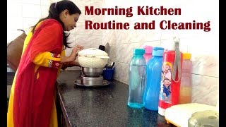 Indian Morning kitchen Cleaning Routine / Daily Indian kitchen Cleaning / morning kitchen routine