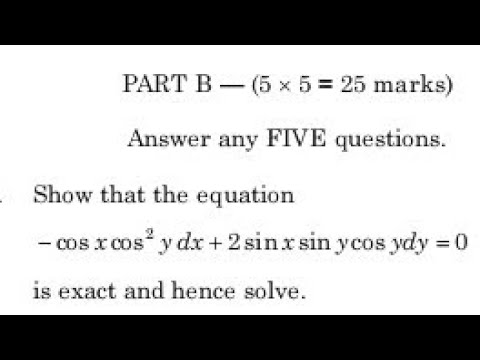 Exact differential equation # problem-2 # Differential equations ...