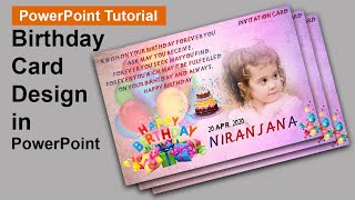 PowerPoint Tutorial | Awesome Birthday Invitation Card Design in PowerPoint | Invitation card screenshot 3