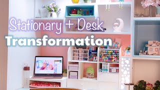 Desk Stationary Organization Makeover Studio Set-Up Diy Aesthetic Desk Makeover Studio Setup